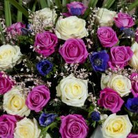 Kranz | Rosen pink und weiß, Ansicht 2 — Blumen Kleissner Graz