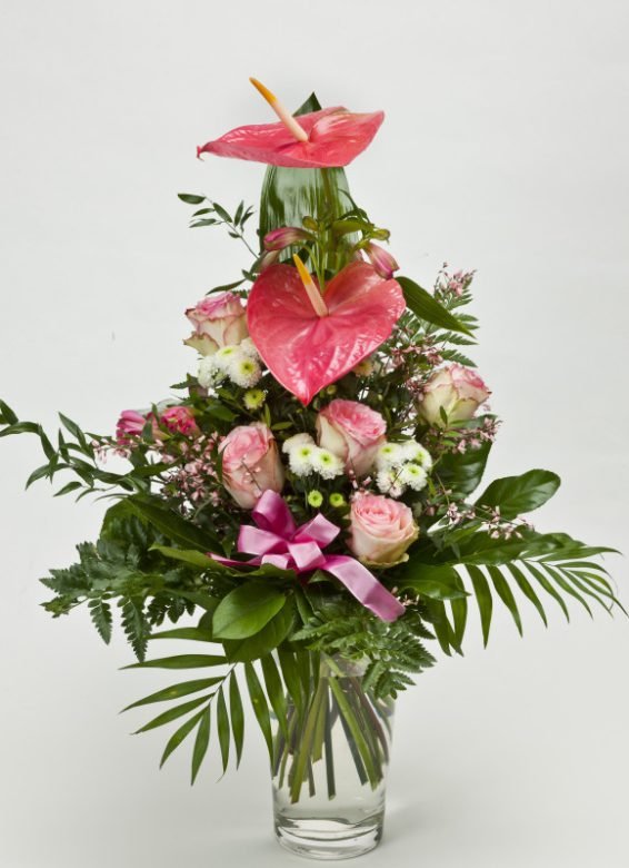 Anthurienstrauß in Rosa — Blumen Kleissner Graz