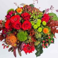 Feuriger Herbststrauß, Ansicht 2 — Blumen Kleissner Graz