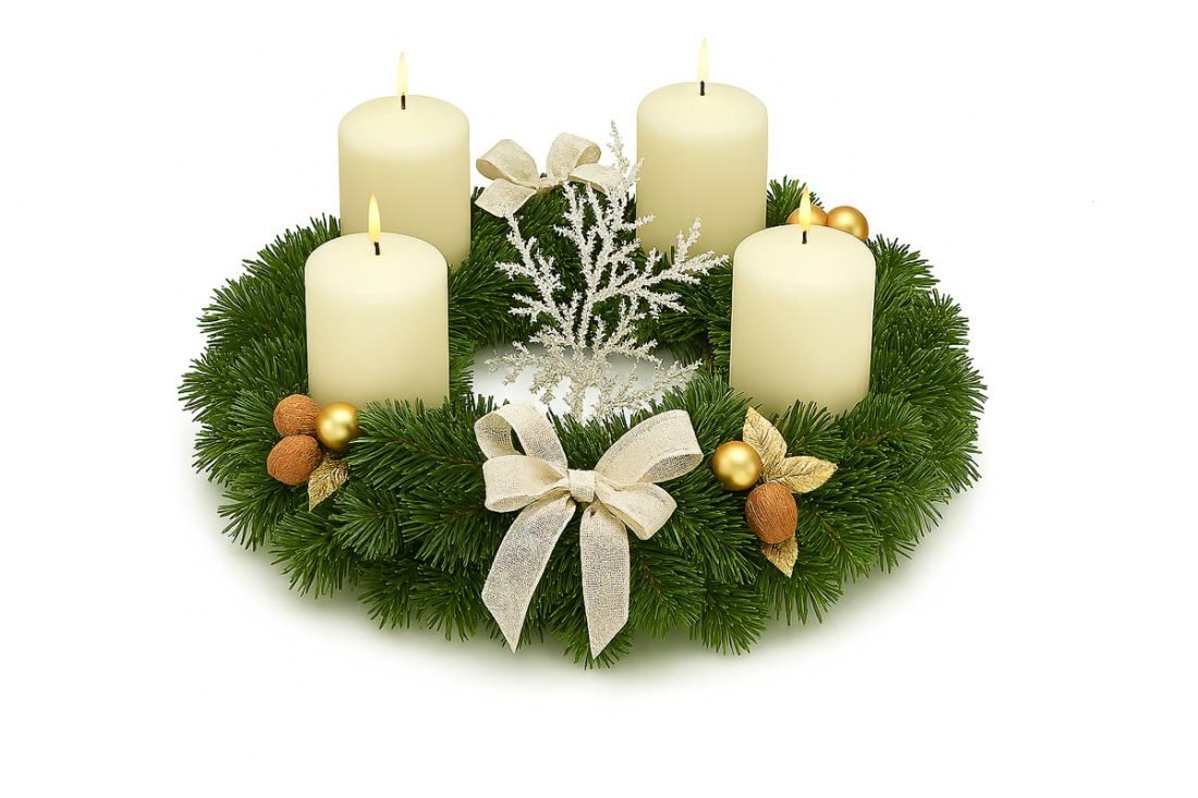 Adventkranz Klassik Deluxe in Weiß — Blumen Kleissner Graz