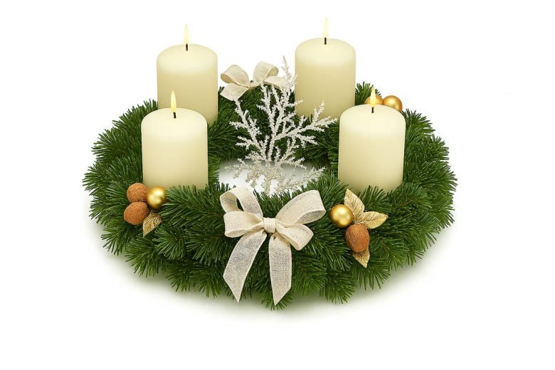 Adventkranz Klassik Deluxe in Weiß — Blumen Kleissner Graz