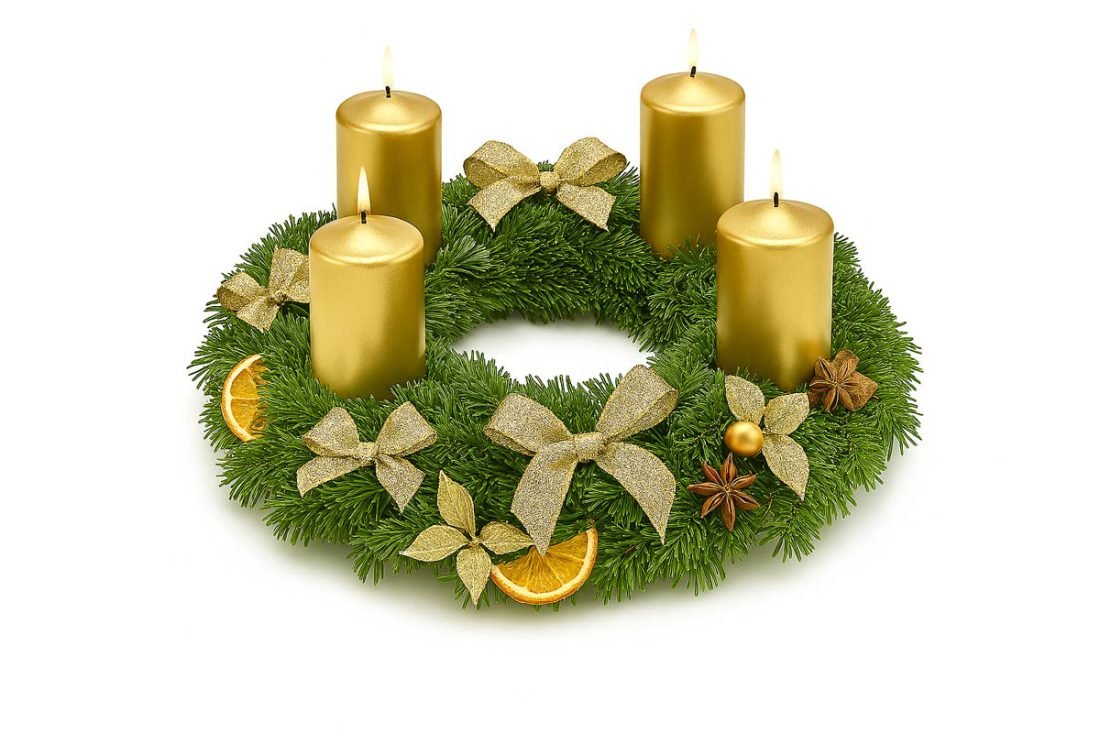 Großer Adventkranz in Gold — Blumen Kleissner Graz
