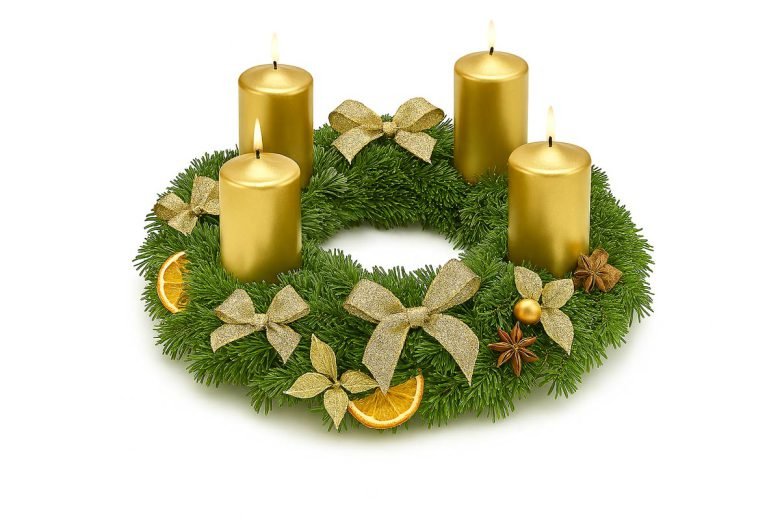 Großer Adventkranz in Gold — Blumen Kleissner Graz