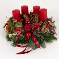 Großer Adventkranz in Rot — Blumen Kleissner Graz