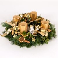 Adventkranz Klassik Deluxe in Gold — Blumen Kleissner Graz