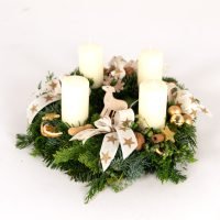 Adventkranz Klassik in Weiß — Blumen Kleissner Graz