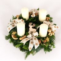 Adventkranz Klassik in Weiß, Ansicht 2 — Blumen Kleissner Graz