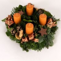 Adventkranz Standard in Orange, Ansicht 2 — Blumen Kleissner Graz